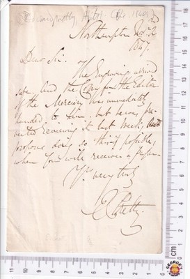 1847 Edward Pretty ALS, Northampton Künstler, Neustich & Rezension Herausgeber
