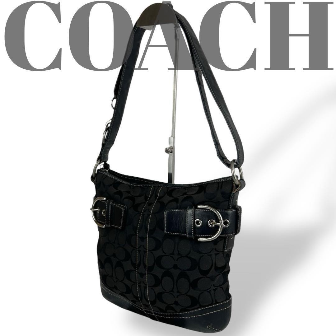Coach Signature Canvas Shoulder Bag in Black - Authentic Style G05223196