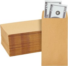 100 Pack Brown #7 Small Money Envelopes for Cash, 3.5 X 6.5 Inch Budgeting, Bank