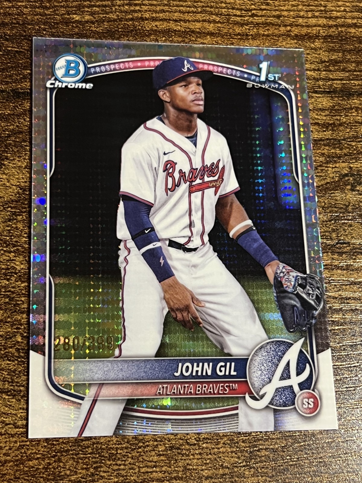 JOHN GIL 2025 Bowman Chrome #BCP-172 Braves 1st Silver Pulsar Refractor /399