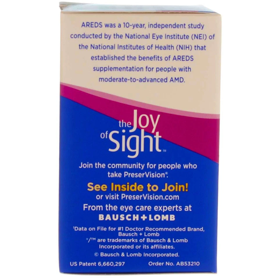 5 Pack Bausch & Lomb PreserVision AREDS Softgels, 60 Ct - Image 2 of 4