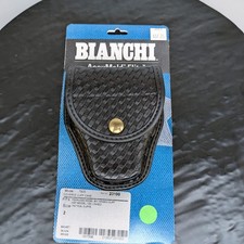 Bianchi Model 7900 1017596 Basket Weave Handcuff Case Group 2 Brass Snap Covered