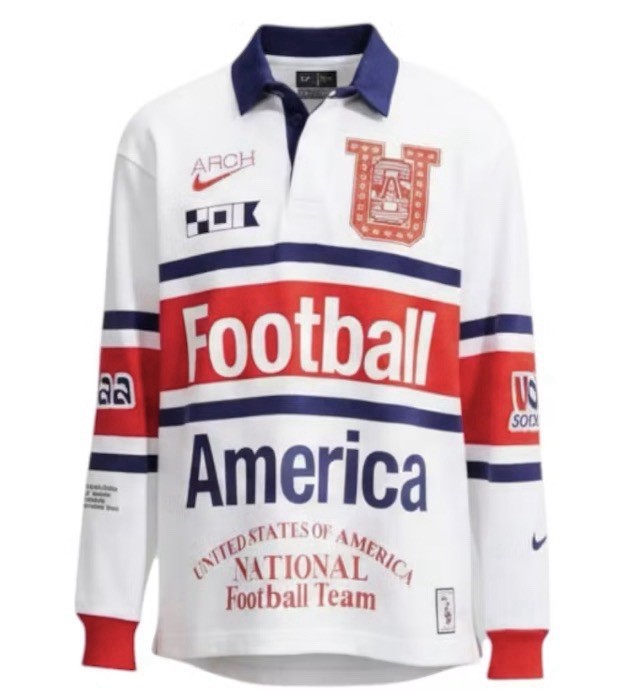 Nike Virgil Abloh Archive USMNT V.A.A. L/S Rugby Polo Top Jersey USA (Soccer) XL