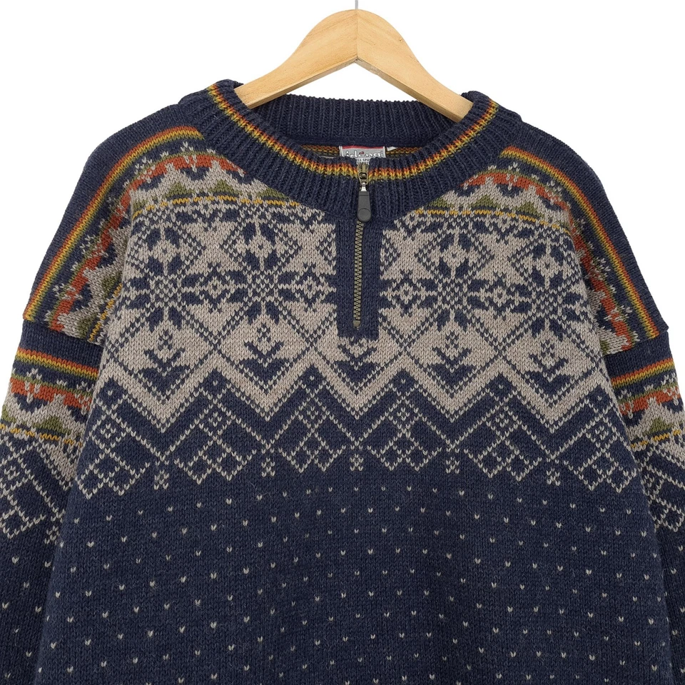 Vintage Idena Nordic Jumper Sweater Norway Wool Rare Men Ys1 Size L - Image 2 of 4