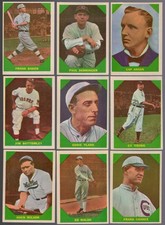 1960 Fleer Baseball Greats Lot of 9 GREEN cards w/HOFers VG/EX to NM- YOUNG Cap