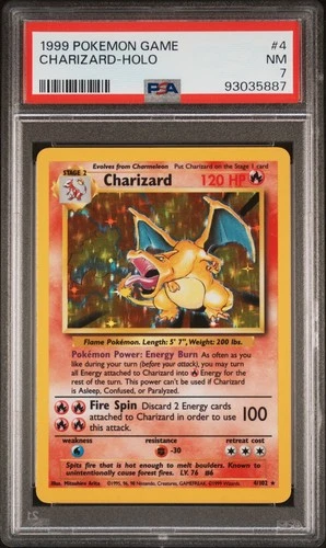 Charizard 4/102 PSA 7 Base Set Unlimited Vintage Holo Pokemon Card NEW CERT