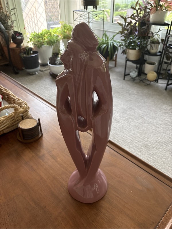 Vintage Royal Haeger Man and Woman Rendezvous Love Art  Deco Statue 20" Tall