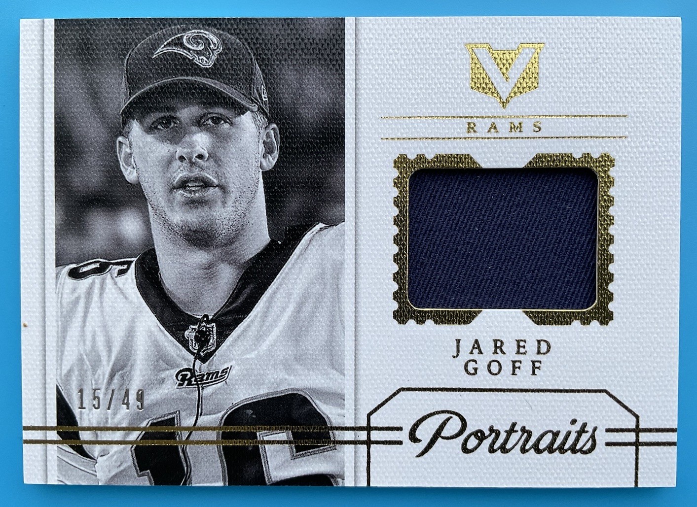 2017 Panini Vertex Portraits #PT-40 Jared Goff Jersey Patch Rams