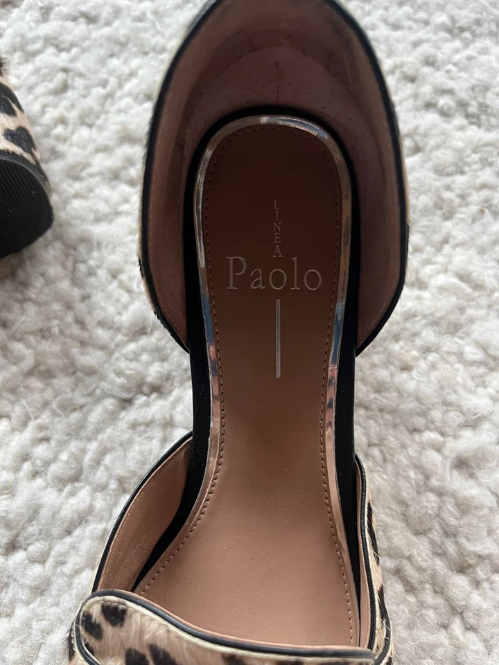 Linea Paolo Penny Mocasines Zapatos Estampado Leopardo Pelo de becerro Talla 6.5 Caché Foto 3 de 4