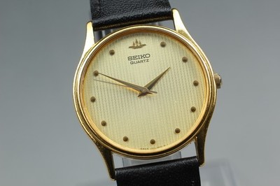 Vintage 1993 Exc+5 Seiko Galaxy V701-7020 Gold Round Quartz Mens