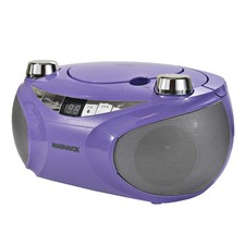 Portable Top Loading CD Boombox Bluetooth AM FM Radio LED Display Purple