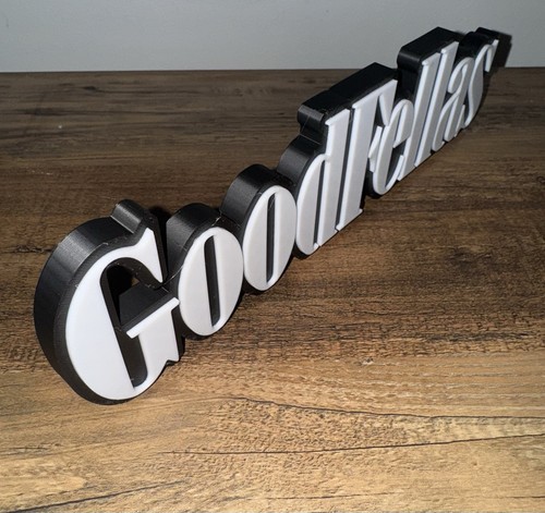 Goodfellas 3D Logo Schild selbststehend Regal Kunst Wand Display Gangster NJ/NY - Bild 3 von 3