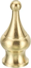 1.8" Tall Brass Lamp Finials Cap Knob, 1 Set Lamp Screw Holder Tapped 1/4-27 ...