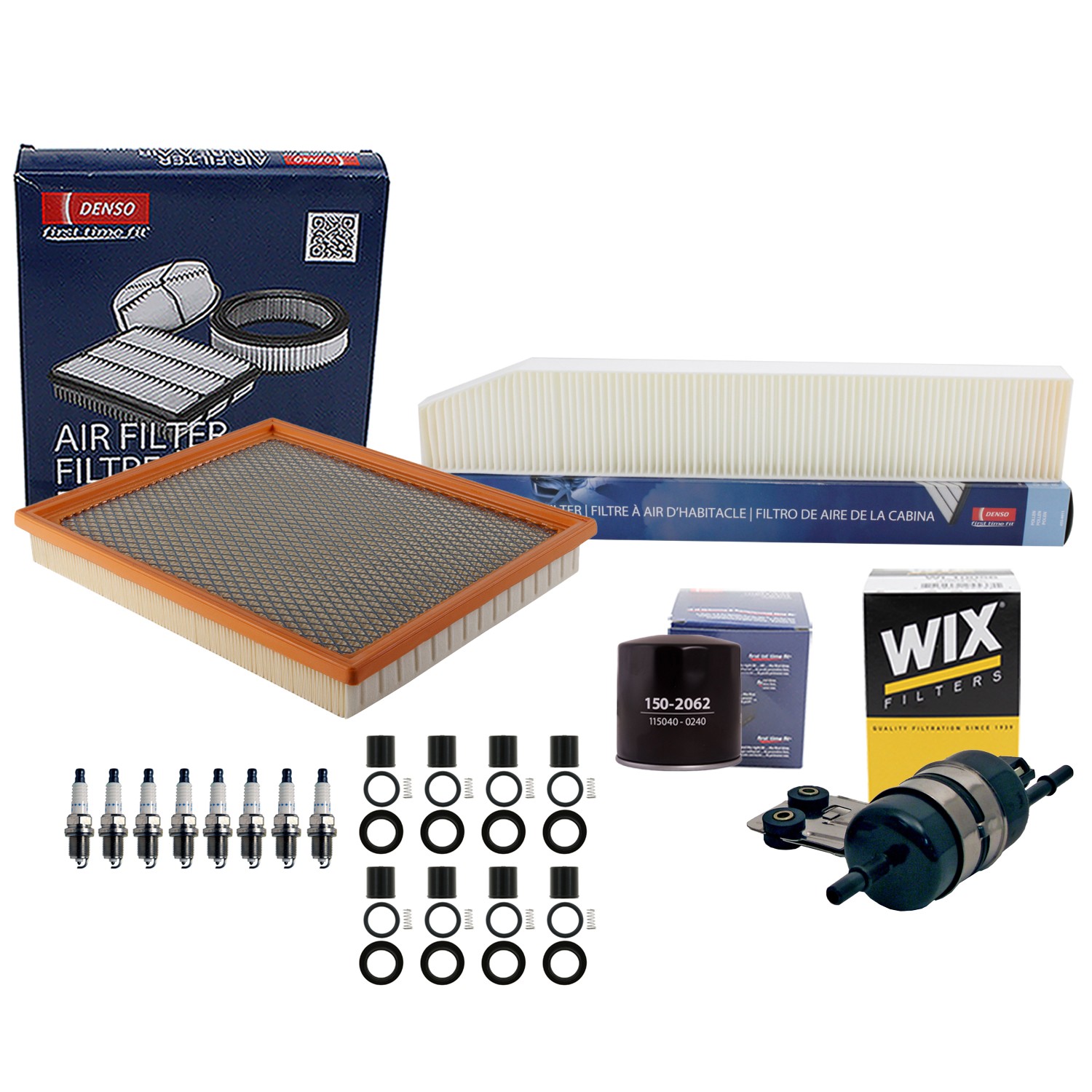 Denso Tune Up Kit 8 Spark Plugs  Boots Kit for Grand Cherokee 4.7L V8 Vin N