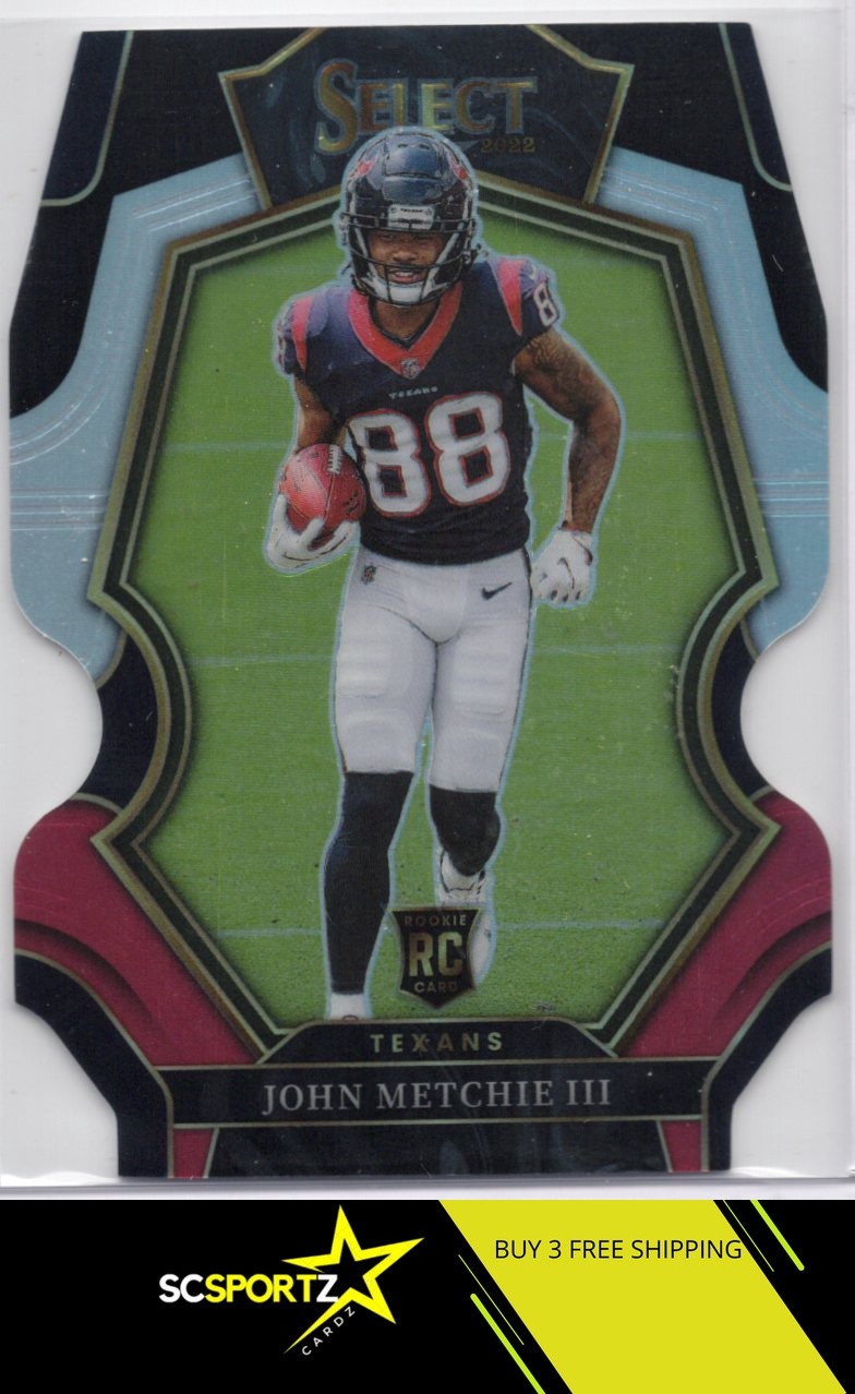 2022 Panini Select #141 John Metchie III Rookie Black and Red Prizm Die Cut G3