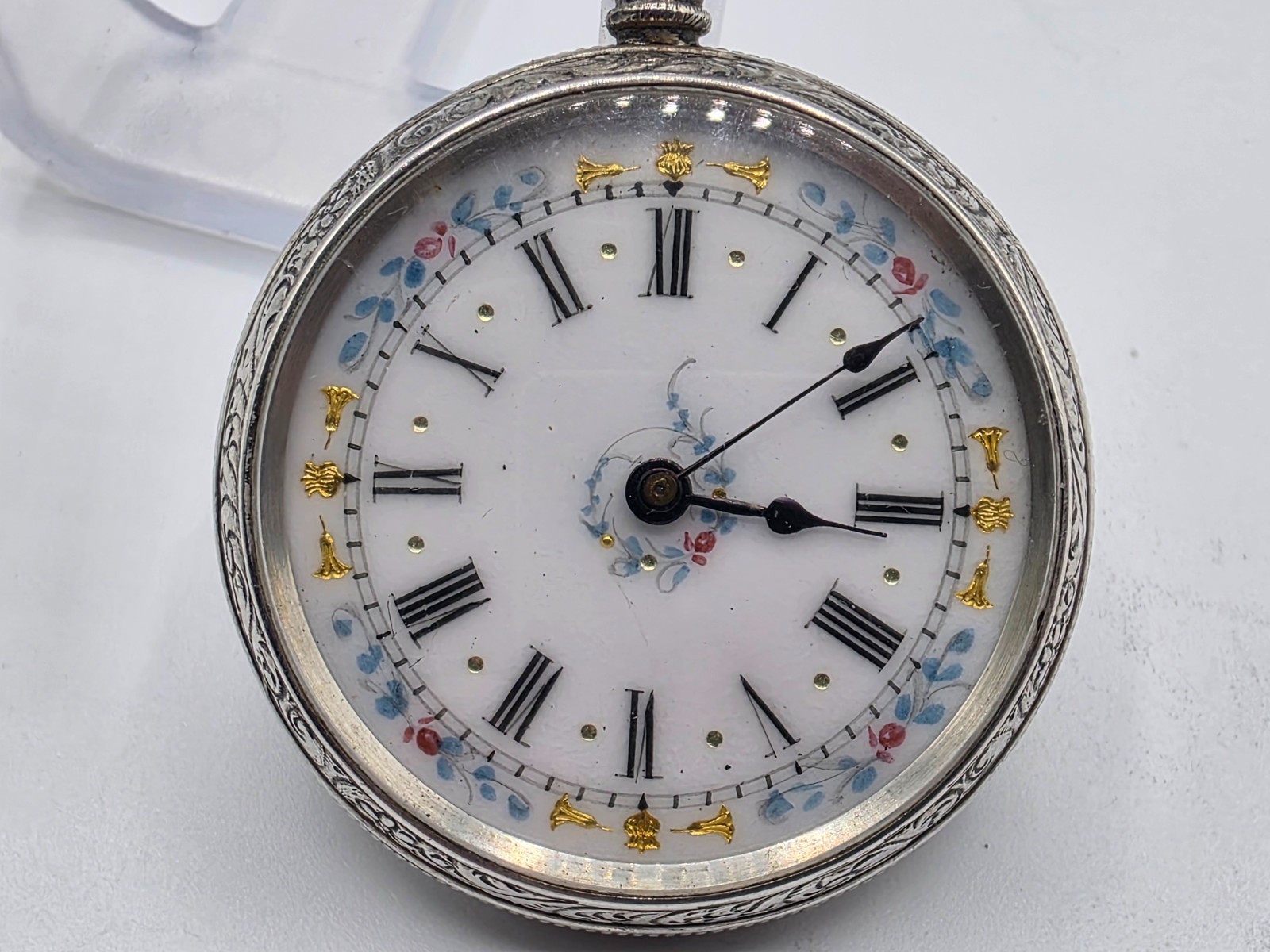 Solid Silver Signed Swiss Pocket Watch Fully Work… - image 1