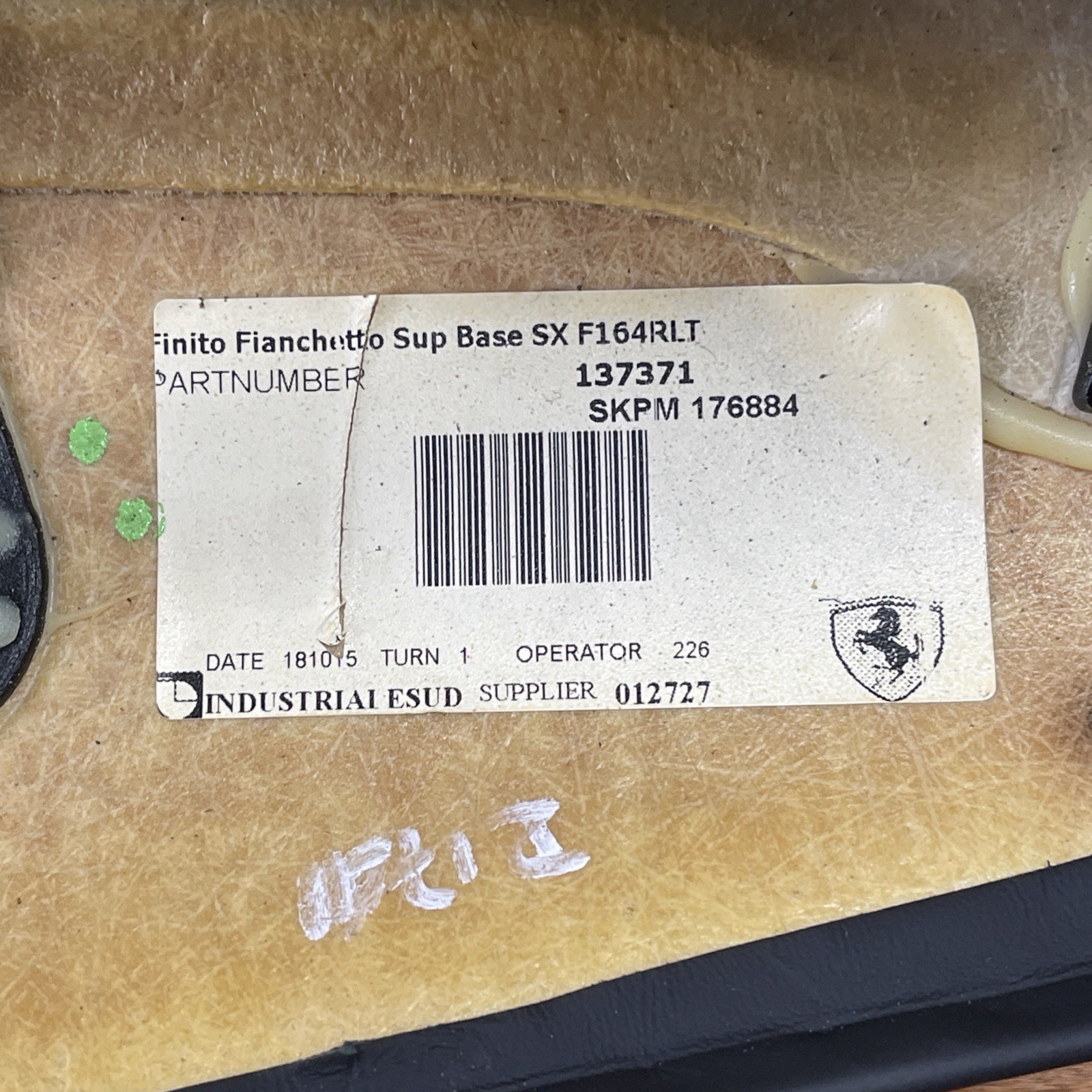 2017-2023 Ferrari Portofino F164 Rear Left Upper Quarter Panel Trim OEM *NOTE*