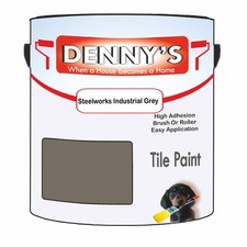 Image of Dennys Tile Bathroom Tile Paint - Steelworks Industrial Grey