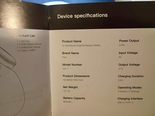 Dispositivo facial de microcorriente lifting facial: iFae 3 en 1 terapia de luz para rostro - Imagen 9 de 9
