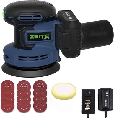 5 Inch 20V 2.0Ah Orbital Sander Cordless, 6 Variable Speed 3,000-11,000 OPM Elec