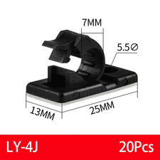 20PCS Self-Adhesive Cable Organizer Clips Management Wire Holder USB Winder Desk