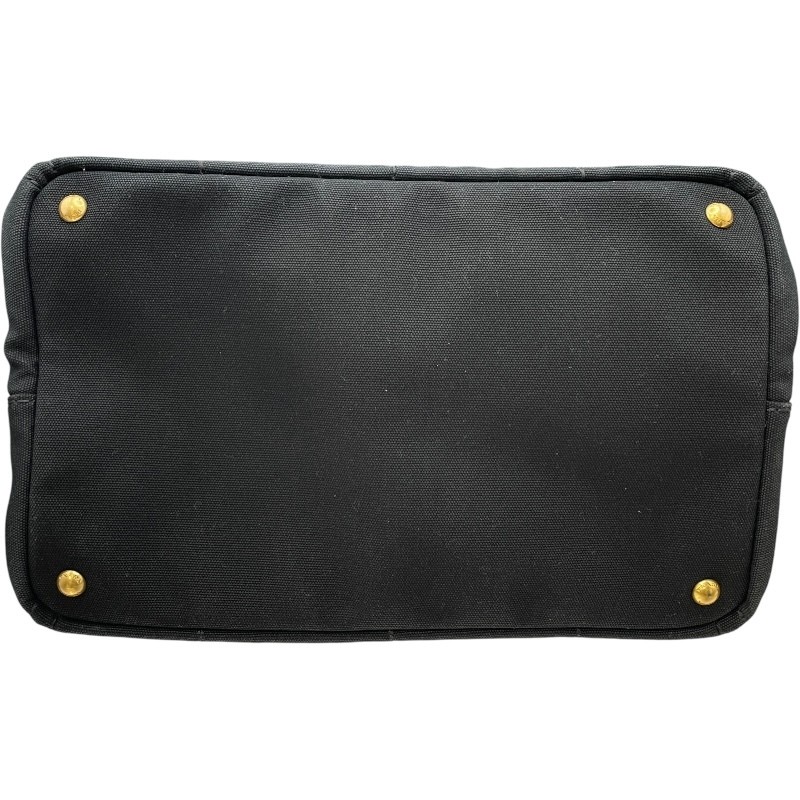 PRADA Canapa M BN2642 Black GD Hardware Canvas Shoulder Bag Women s Used from ja thumbnail 5