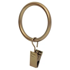 Clip Rings For Curtains, Set Of 14, Drapery Hardware, Gold