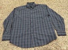 Men  s Size Large L 16-16.5 Dockers  Button Down Shirt Plaid Blue