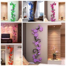 3D Flower Wall Stickers Large Arcylic Wall Decals Floral Art Stickers Graphics