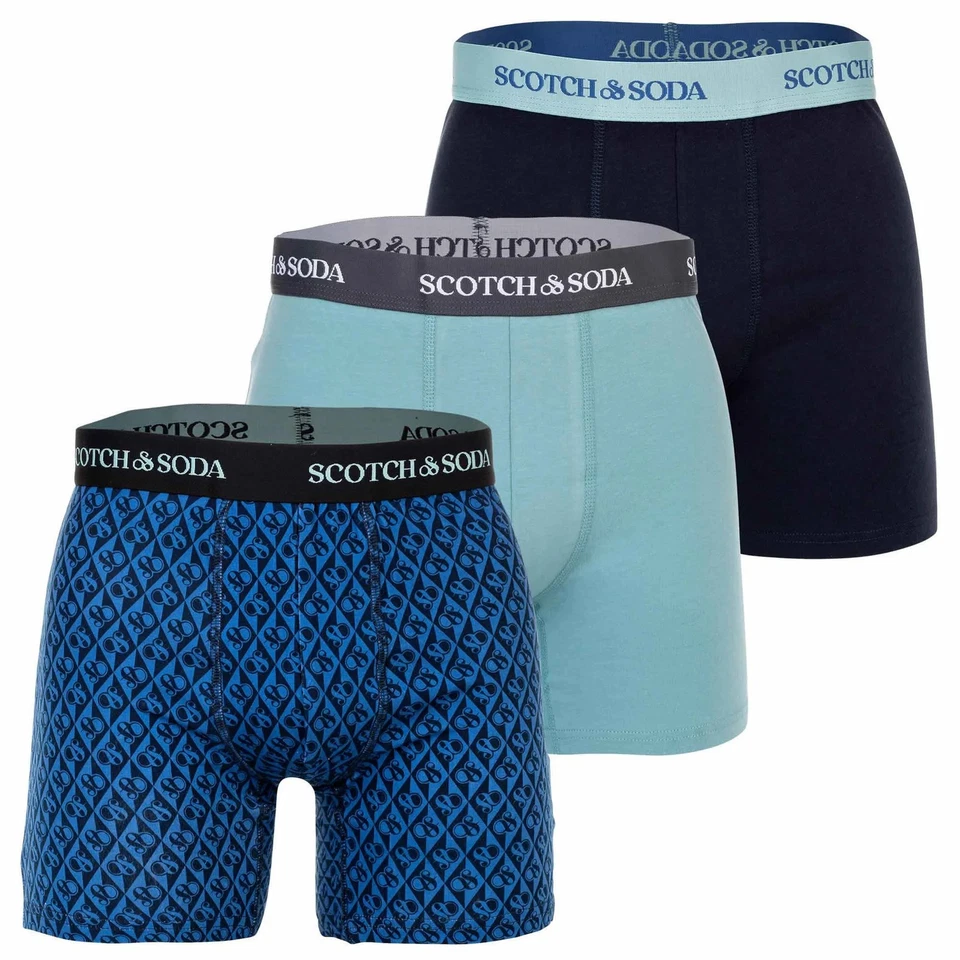 Calzoncillos boxer Scotch & Soda para hombre, paquete de 3 - boxer elástico de algodón, estampado Foto 2 de 3