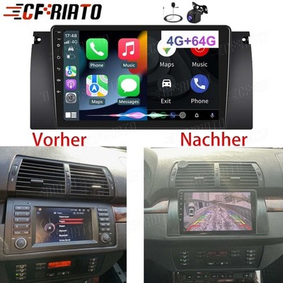 Apple Carplay Für BMW 5er E39 X5 E53 E38 Autoradio GPS Navi WLAN BT KAM 4GB+64GB