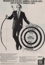 1984 Vintage Print Ad New York Life Target Life Insurance Archer Hits The Aim