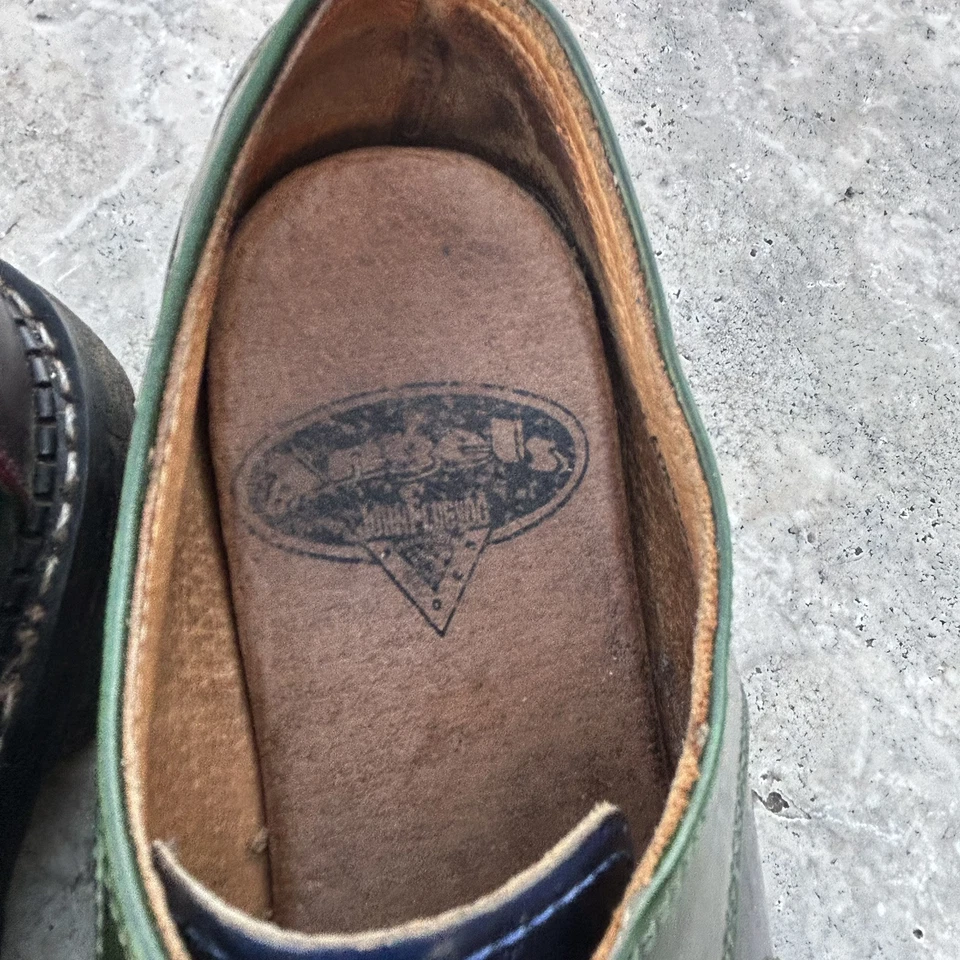 john fluevog 90s vintage Angels green swirl leather Men’s 7 Read - Image 4 of 4