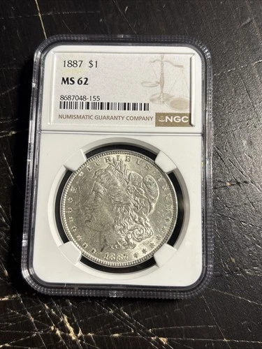 1887 $1 Morgan Silver Dollar ~ NGC MS 62