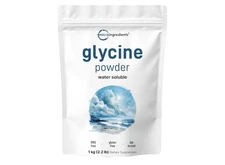 Micro Ingredients Glycine Powder, 1KG (2.2 Pounds), Glycine 1000Mg per Serving, 