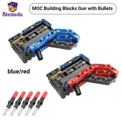 MOC Mini Toy Pocket Gun Building Blocks Ejector Gun Model with Bullets Kids Toy