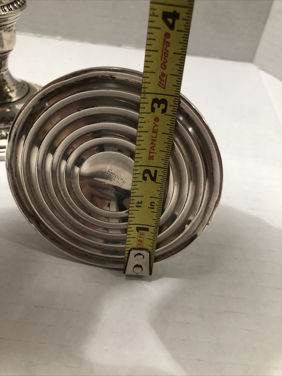 Vintage Empire Sterling Silver Candle Holders Weighted  Empire # 43