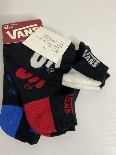 Vans Low Show Youth 3-pack Black Socks Size 12-4 - Picture 8 of 11
