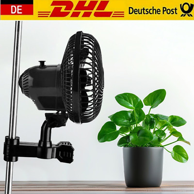 Clip Ventilator Fan Auto-Oscillating Fan Adjustable For Grow Tent 2-Speed 20W