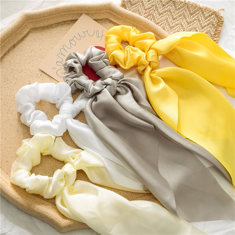 Mujeres Elástico Sólido Cola de Caballo Bufanda Cuerda de Pelo Corbatas Anillo Scrunchies Cinta Bandas H Foto 3 de 4