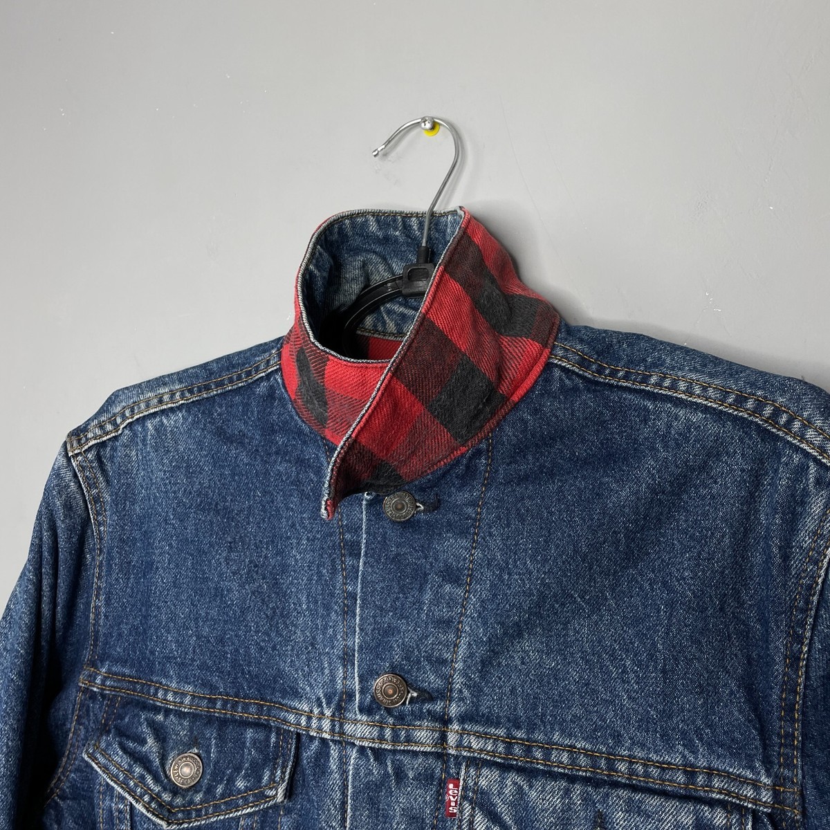 Levi`s Mens Vintage 80`s 70411 0816 Checkered Linning Denim