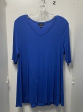 Alfani Blue V Neck Shirt Dress Size M