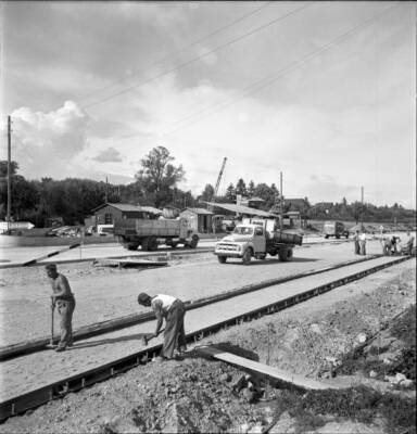 Road construction Route de Suisse near St Cergue Switzerland 1952 Old Photo 1