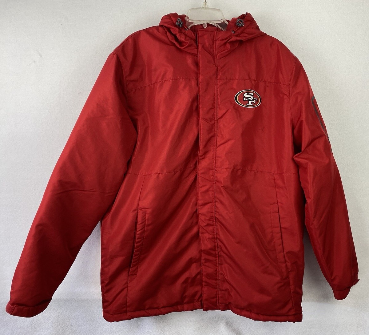 San Francisco 49ers Jacket L Red Gold Full Zip Puffer | eBay