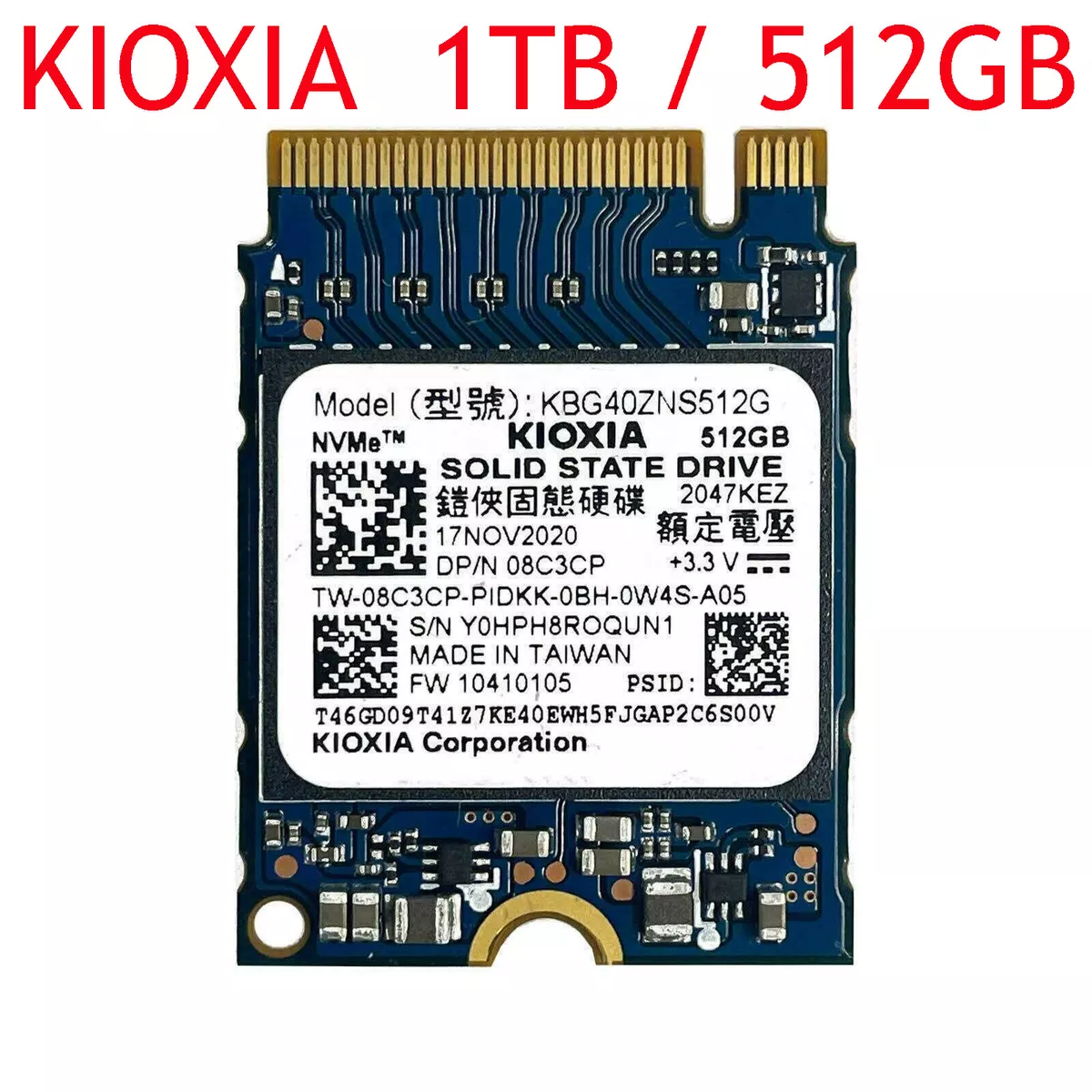 KIOXIA BG4 1TB 512GB NVMe M.2 2230 SSD Toshiba For Surface Pro 7+ 8 Steam Deck KIOXIA BG4 1TB 512GB NVMe M.2 2230 SSD Toshiba For Surface Pro 7+ 8 Steam Deck