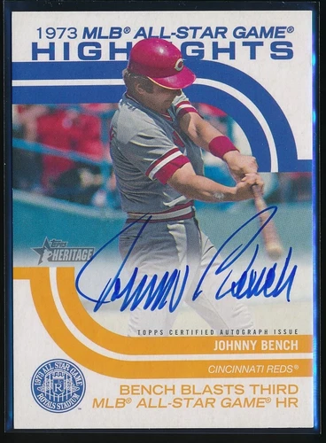 Johnny Bench 2022 Topps Heritage All Star Game Highlights Auto 33/99