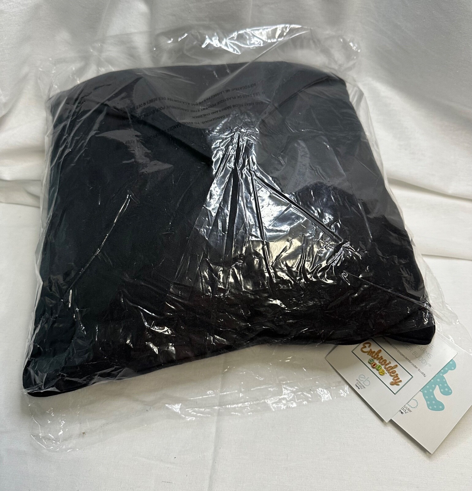 Throw Pillow Embroider Buddy Easy As 1-2-3 14” x 14” New With Tags Black-image