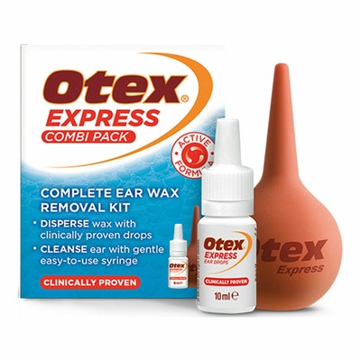 Otex Express Combi Ear Wax Remover Ear Drops Syringe Kit 5016379299100