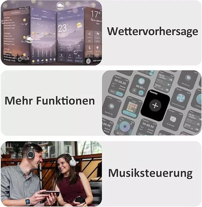 Smartwatch Sport Bluetooth Armband Blutdruck Fitness Tracker Herren Damen Uhr DE - Bild 4 von 4