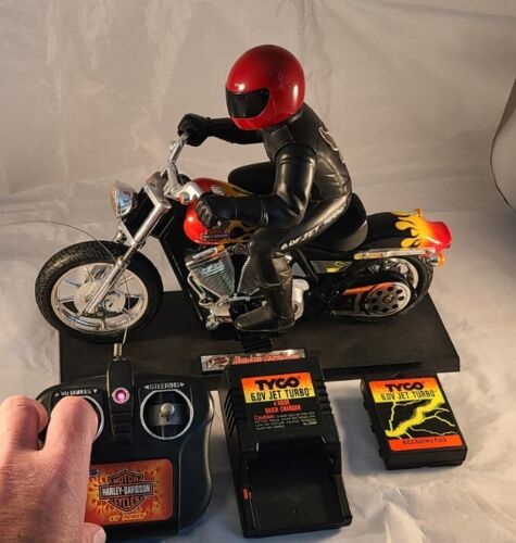 RARE Tyco RC 6.0V Turbo Flames Harley-Davidson Motorcycle Rider Charger Battery - Picture 4 of 13